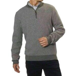 BELFORD Cashmere‎ Jacquard ¼ Zip Sweater 100% Cashmere Very Soft Mens Size XL